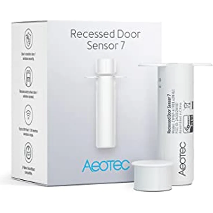 AEOTEC ZW187-C Einbautürsensor 7, Z-Wave Plus V2, S2, 700er Serie mit SmartStart und magnetischem Türkontaktsensor – Bild 1