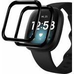 MSM 2X 3D Schutzglas für Fitbit Versa 3 / Sense Panzerfolie Display Full Curved 9H, Transparent