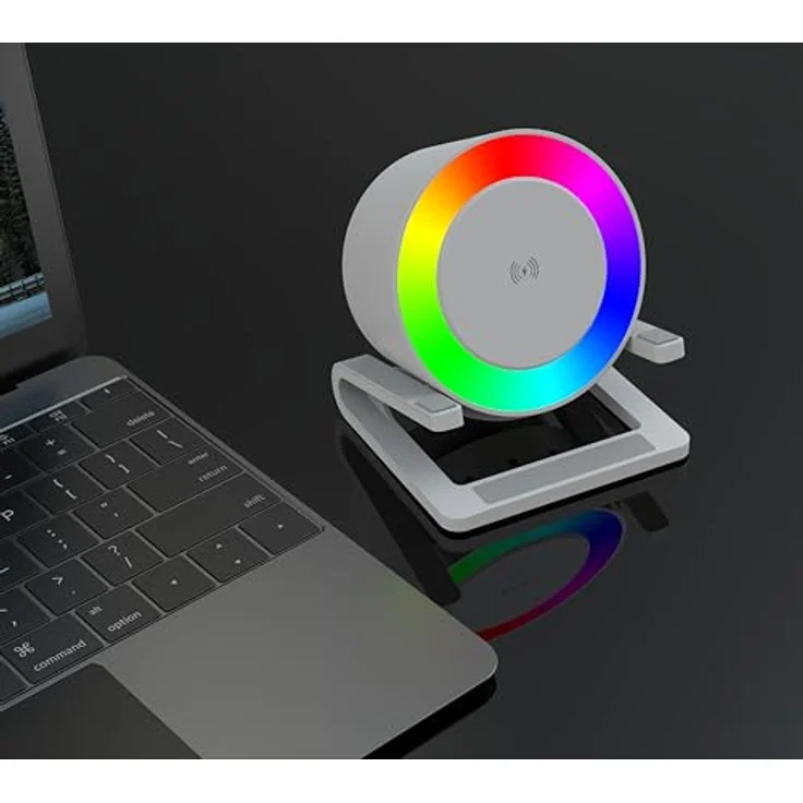 Devia Bluetooth-Lautsprecher I-M3 mit induktivem 15-W-Ladegerät und Licht, weiß – Bild 8