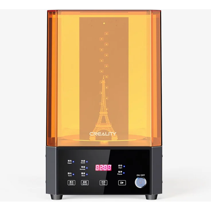 Creality UW-01, All-in-One Wasch- und Aushärtemaschine mit 360° drehbarer Plattform, Dual-Band-UV-Lichtquelle, einstellbarer Geschwindigkeit, robust für Metall/Kunststoff