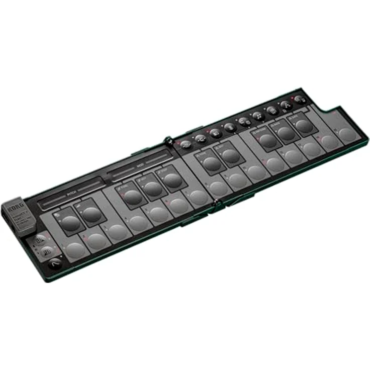 Korg nanoKEY Fold, Faltbarer 25 Tasten MIDI Keyboard Controller mit USB-C, TRS-MIDI und anpassbarer Anschlagdynamik - Alpengrün – Bild 1
