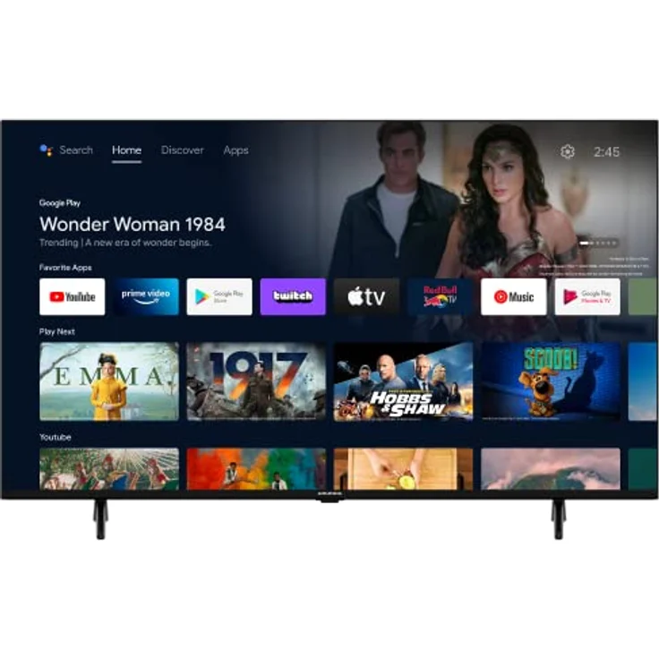 GRUNDIG 50 VOE 73 Fernseher 50 Zoll (126 cm) LED TV, Android 9 TV, 4K UHD, Dolby Digital, HDR10, Micro Dimming Engine, Chromecast Built-in, Bluetooth, Smart TV, Schwarz – Bild 1