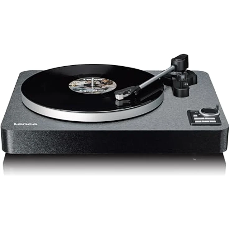 Lenco LBTA-165BK Vollautomatischer Plattenspieler - Bluetooth 5.3 - Holzgehäuse - Metall-Plattenteller & AT3600L Tonabnehmer - Auto-Start & Auto-Return - 2 Geschwindigkeiten (33/45 U/min) - Integriert - Schwarz – Bild 5