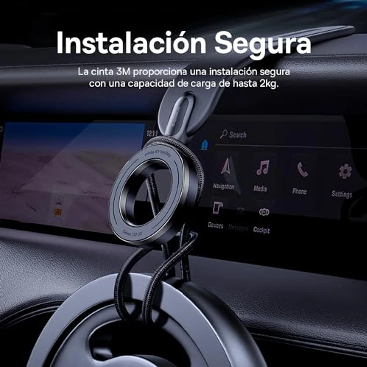 Baseus C02 Go, Magnetischer Smartphone Halter für Auto, 360° drehbar, Schwarz – Bild 2