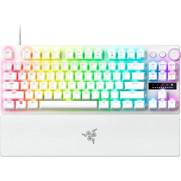 Razer Huntsman V3 Pro Tenkeyless - TKL Analog Optical Esports PC-Keyboard (Onboard-Einstellungen, Multifunktionsrad mit 2 dedizierten Tasten, PBT-Tastenkappen) QWERTY US-Layout | Weiß – Bild 1