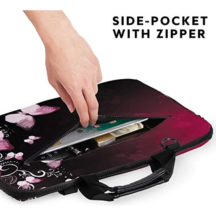Sidorenko Laptoptasche 17/17,3 Zoll - Moderne Notebooktasche aus Canvas - Hochwertige Laptop Tasche - Schmutz- & Wasserabweisende Laptop Bag mit Zubehörfach – Bild 2