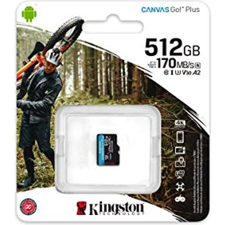 Kingston SDCG3-512GBSP microSD Speicherkarte ( 512GB microSDXC Canvas Go Plus 170R A2 U3 V30 Ohne SD Adapter) – Bild 3