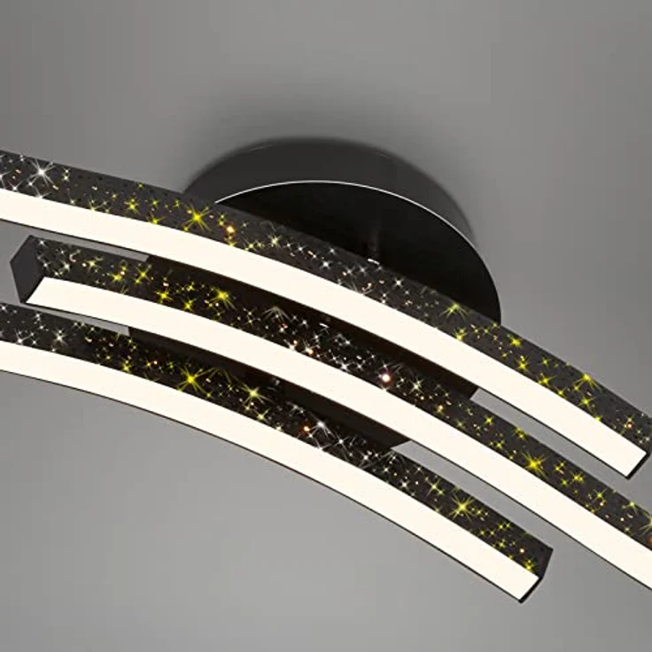 BRILONER Leuchten - LED Deckenleuchte mit Glitzereffekt, warmweiße Farbtemperatur, geschwungene Deckenlampe, Schwarz, 805x150x100 mm – Bild 5
