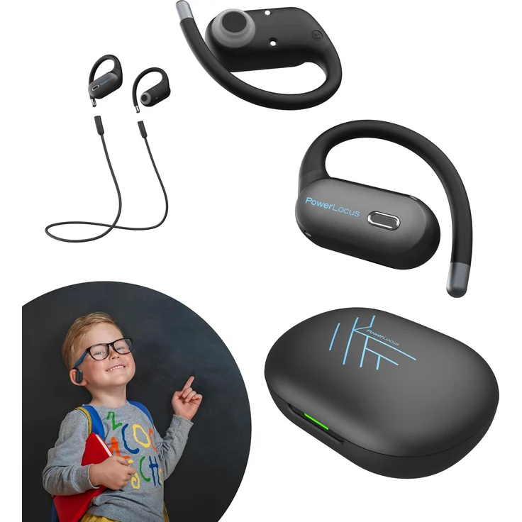 PowerLocus Jumpy Open Ear Bluetooth-Kinderkopfhörer, 85 dB Lautstärkebegrenzung, bis zu 6 Stunden Akkulaufzeit