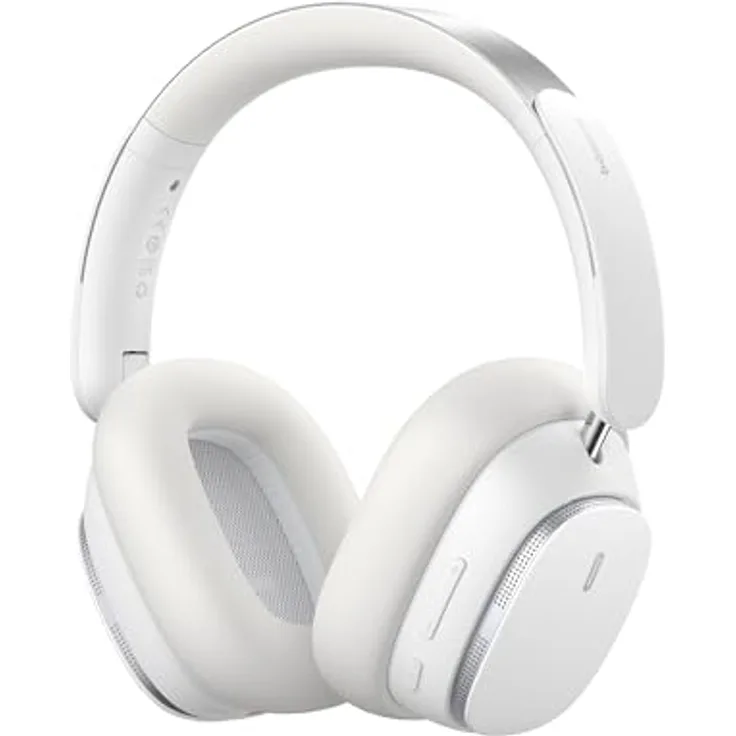 Baseus Bowie H1 Pro, Wireless Over-Ear Kopfhörer mit aktiver Geräuschunterdrückung und 80 Stunden Akkulaufzeit, Bluetooth 5.2, Weiß