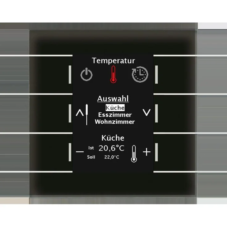 MDT BE-GBZS.01S KNX Glas Bedienzentrale, Smart Home Hub mit App-Steuerung, Schwarz