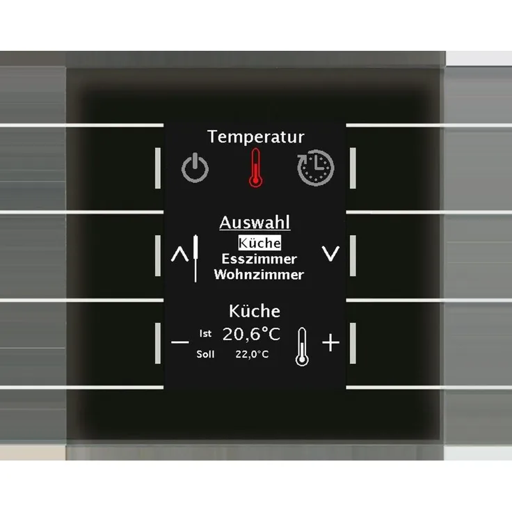 MDT BE-GBZS.01S KNX Glas Bedienzentrale, Smart Home Hub mit App-Steuerung, Schwarz