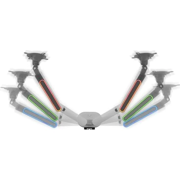 One for All Monitor Halterung Experience RGB Dual, 360° drehbar, 180° schwenkbar, 80° neigbar, für Monitore 21'' bis 45'', weiss – Bild 7