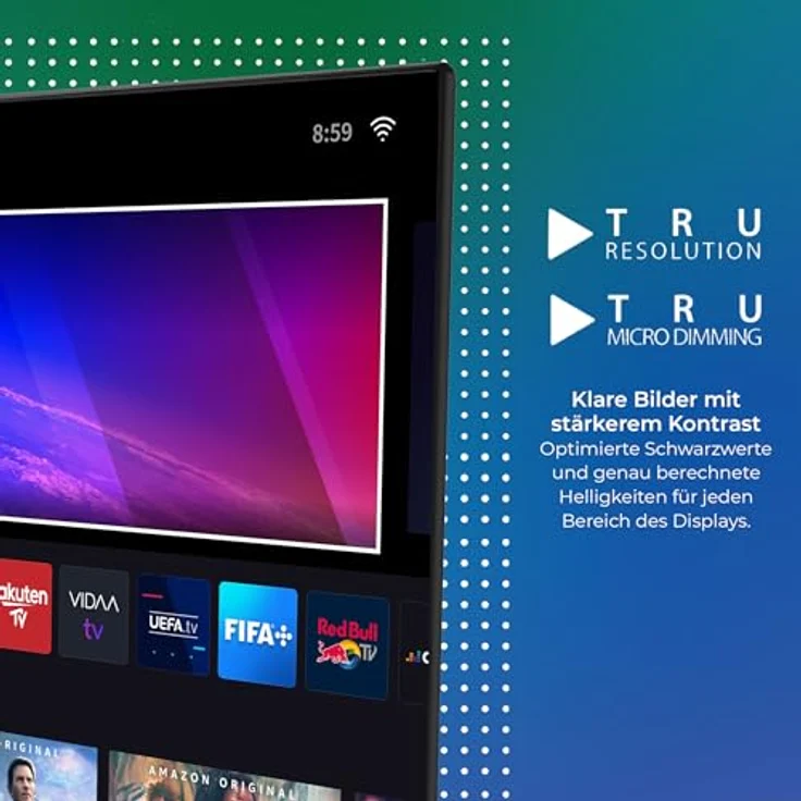 Toshiba Fernseher 65 Zoll Smart TV - VIDAA TV (4K UHD LED TV, Dolby Vision HDR, Triple-Tuner) 65UV3463DA, Schwarz – Bild 5
