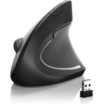CSL ergonomische Maus (Vertikale Optische Wireless kabellos Funk Mouse, BT + 2,4 Ghz Funk) - Schwarz