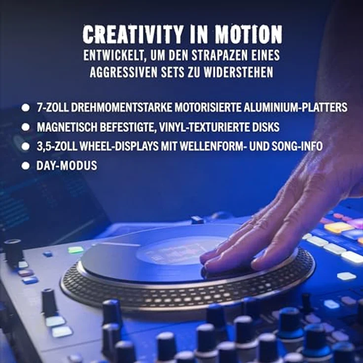 Rane PERFORMER 4-Kanal motorisierter DJ Controller - 7" Platters mit Displays, Precision Feel Fader, Stem-Split, Effekte, Serato DJ Pro Freischaltung - Robuste Metallverarbeitung – Bild 2
