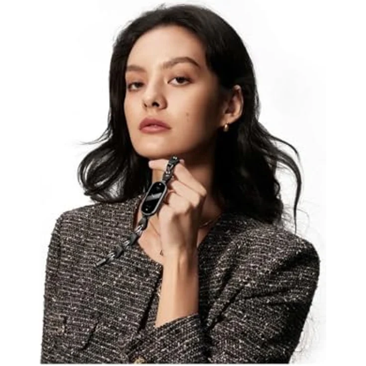 Xiaomi Smart Band 8 (Leder, Metall), Uhrenarmband, Schwarz – Bild 2