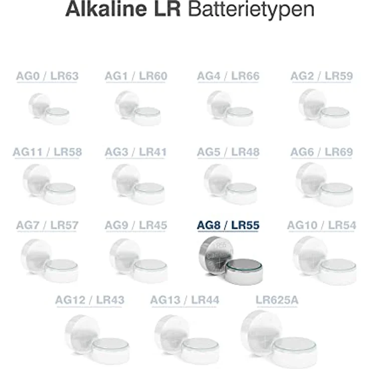 Camelion 12051008 Alkaline Knopfzellen ohne Quecksilber AG8-LR55-LR1121-391-1,5 Volt, 10er-Pack – Bild 3