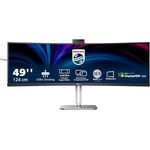 Philips 49B2U6900CH - 49 Zoll DQHD Curved Monitor, Webcam, Mikrofon, RJ45, höhenverstellbar (5120x1440, HDMI, DisplayPort, USB-C, USB Hub) schwarz