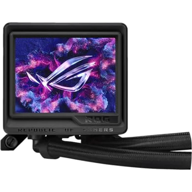 ASUS ROG Ryujin III 360 ARGB Extreme All-in-One-Flüssig-CPU-Kühler (3,5 Zoll LCD Bildschirm, Aseteks Emma Gen8 V2-Pumpe, verdickte magnetische ROG ARGB-Lüfter, Geräuschoptimierung, schwarz) – Bild 2