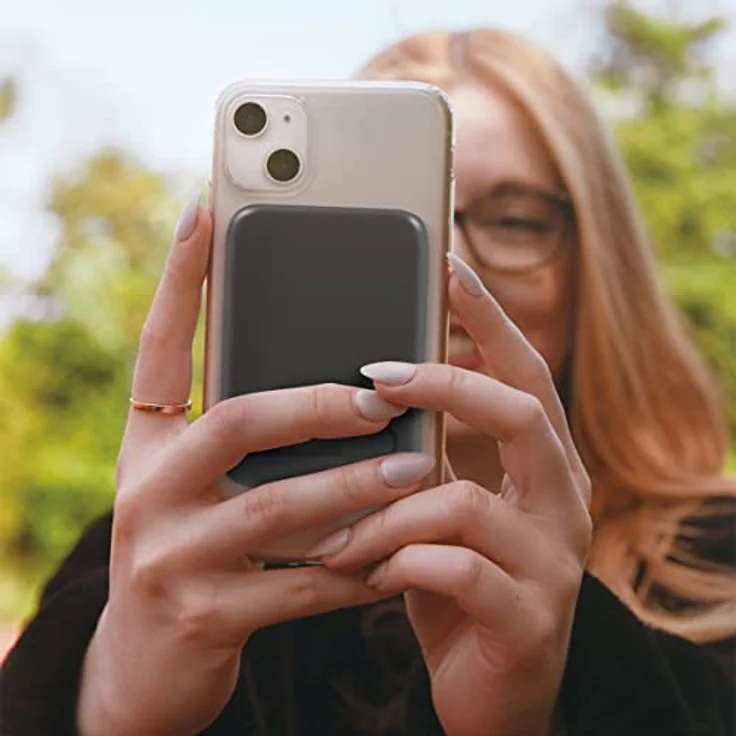 LogiLink PA0287 - magnetische Wireless Powerbank mit 5000 mAh, kabelloses Laden von QI-Geräten oder USB-C PD (PowerDelivery 3.0) + USB-A QC (QuickCharge 3.0) – Bild 3