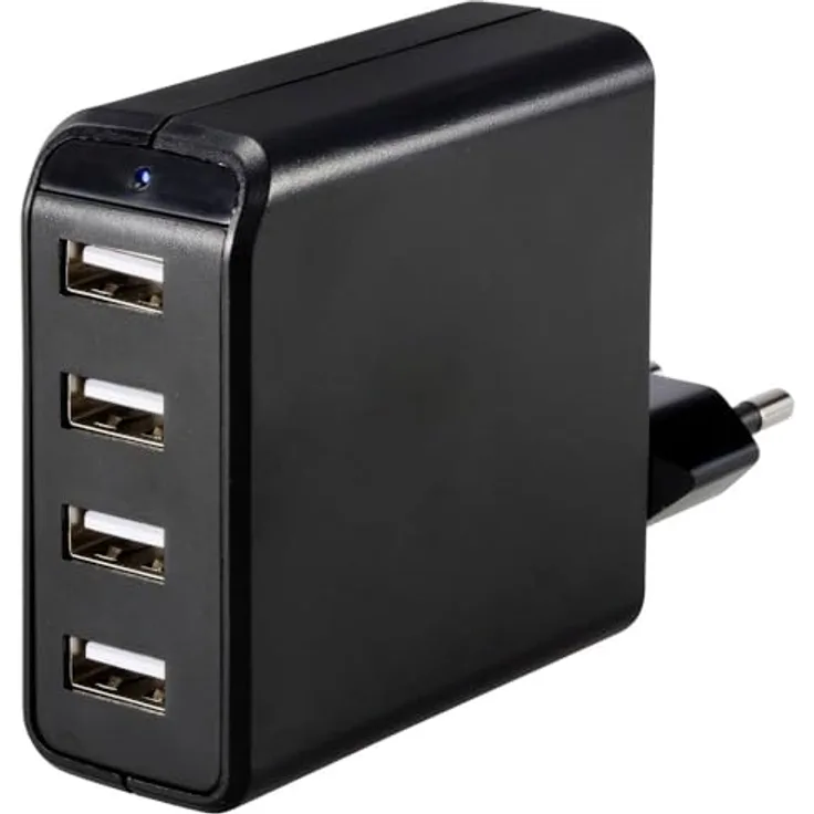 Voltcraft UC-4AXX001 USB-Ladegerät 24 W Innenbereich Ausgangsstrom (max.) 4.8 A Anzahl Ausgänge: 4 x USB-A