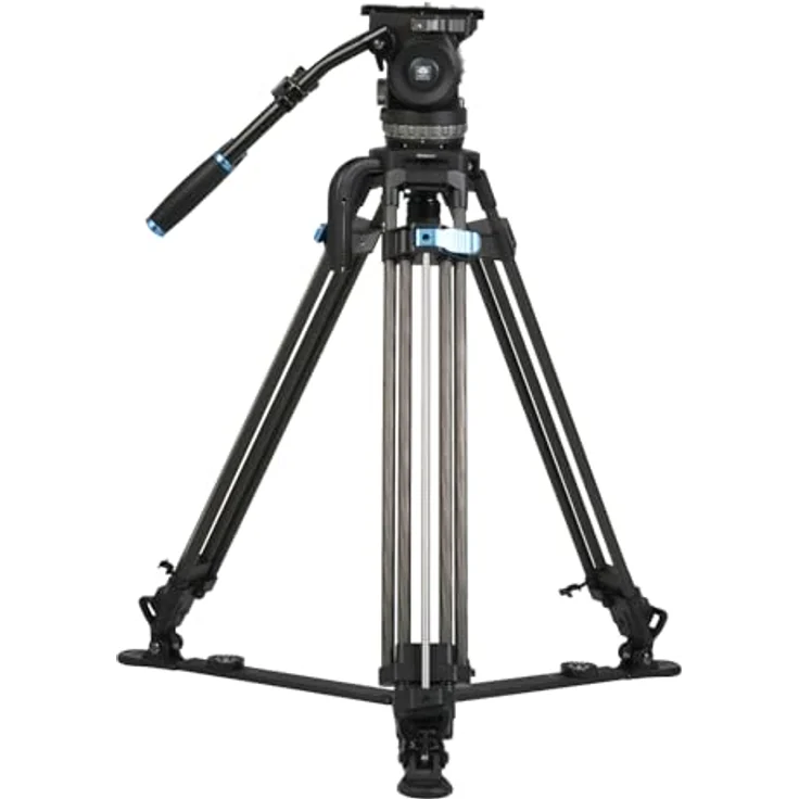 Sirui SQ100 Rapid System Stativset, Carbon Stativ mit Flip-Lock Höhenverstellung und VHS-18 Fluidkopf, maximale Tragfähigkeit 25 kg, schwarz – Bild 9