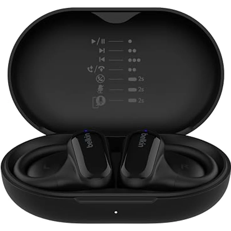 Belkin SoundForm ClearFit kabelloser Open-Ear Kopfhörer, Bluetooth, wasserfest (IPX5), Schwarz – Bild 3