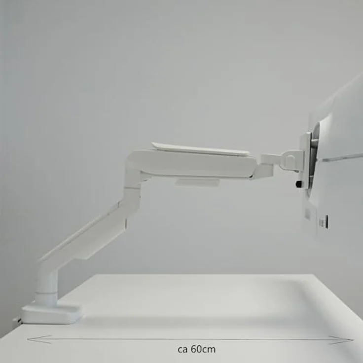 LC-Power LC-EQ-A49W, Monitor Halterung für Bildschirme bis 49 Zoll, VESA 100x100 mm, Weiss, stufenlos höhenverstellbar bis 47 cm, Tragkraft 20 kg – Bild 5