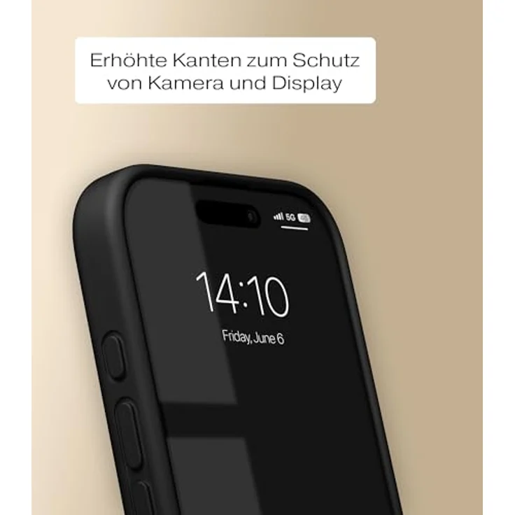 iDeal Of Sweden Designer Magsafe Silicone-Cover Black für Apple iPhone 13/14/15/16e, Smartphone Hülle mit gebürsteter Oberfläche, Schwarz – Bild 3