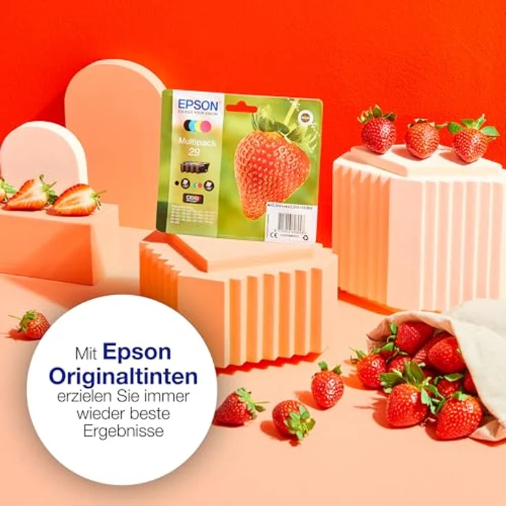 Epson Original 29 Tinte Erdbeere, XP-235 XP-332 XP-335 XP-432 XP-435 XP-245 XP-342 XP-345 XP-442 XP-445 XP-247 XP-257 XP-255 XP-352 XP-355 XP-452 XP-455, (Multipack 4-farbig) – Bild 3
