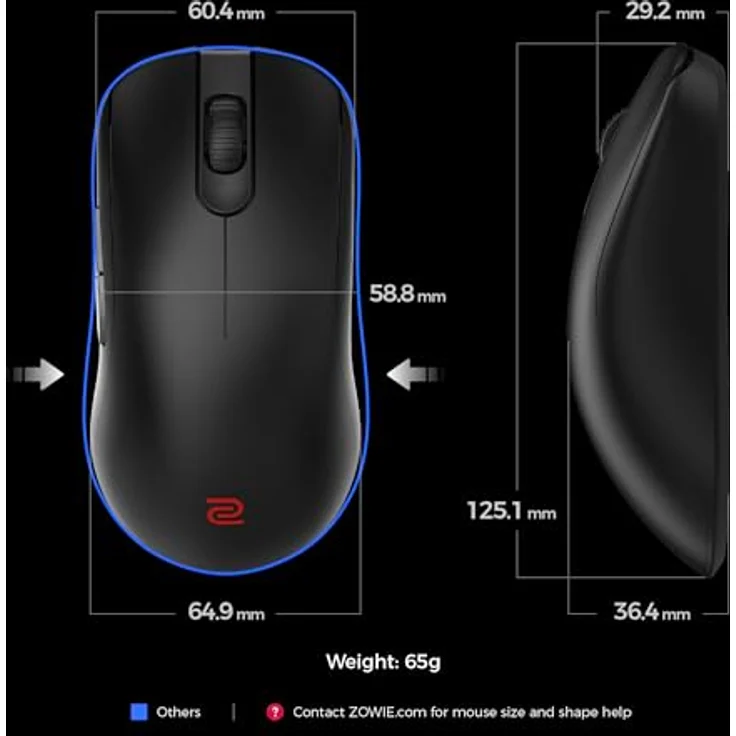 BenQ Zowie FK2-DW Kabellose 4K-Maus für Esports, Sportwissenschaft, 65 g, symmetrisch, 3950 Sensor, 4K Abrufrate – Bild 2