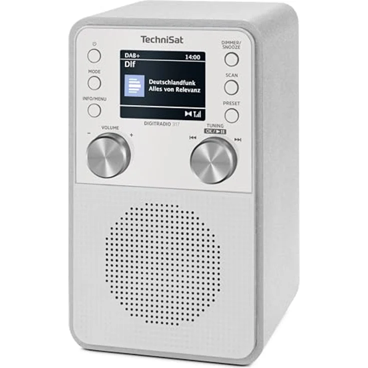 TechniSat DIGITRADIO 317, Vertikales DAB+ UKW Radio mit Bluetooth 5.3, Radiowecker, 2,4 Zoll Farbdisplay, 3 Watt, weiß – Bild 5