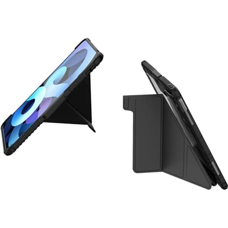 Nillkin Bumper Pro Schutzhülle aus PU-Leder für Apple iPad Air 13 2024/Pro 12.9, stoßfeste Abdeckung mit Multi-Winkel-Klappstil und Rückkamera-Schiebeabdeckung, Schwarz – Bild 4
