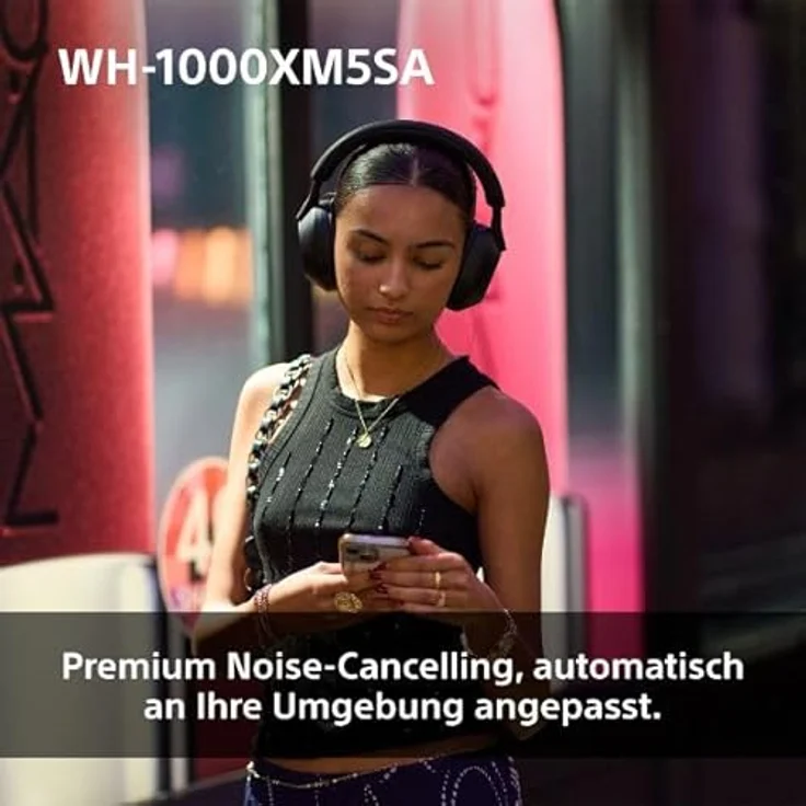 Sony WH-1000XM5 SA, kabellose Bluetooth Noise Cancelling Kopfhörer mit 30h Akku, Touch Sensor, Schutzhülle, Schwarz – Bild 4