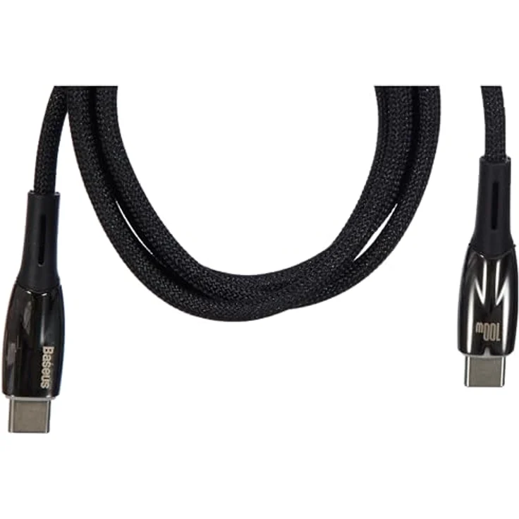 Baseus Glimmer Series Schnellladekabel USB-C, 100 W, 1 m, Schwarz, mit 480 Mbit/s Datenübertragung und Halo-Anzeige – Bild 4