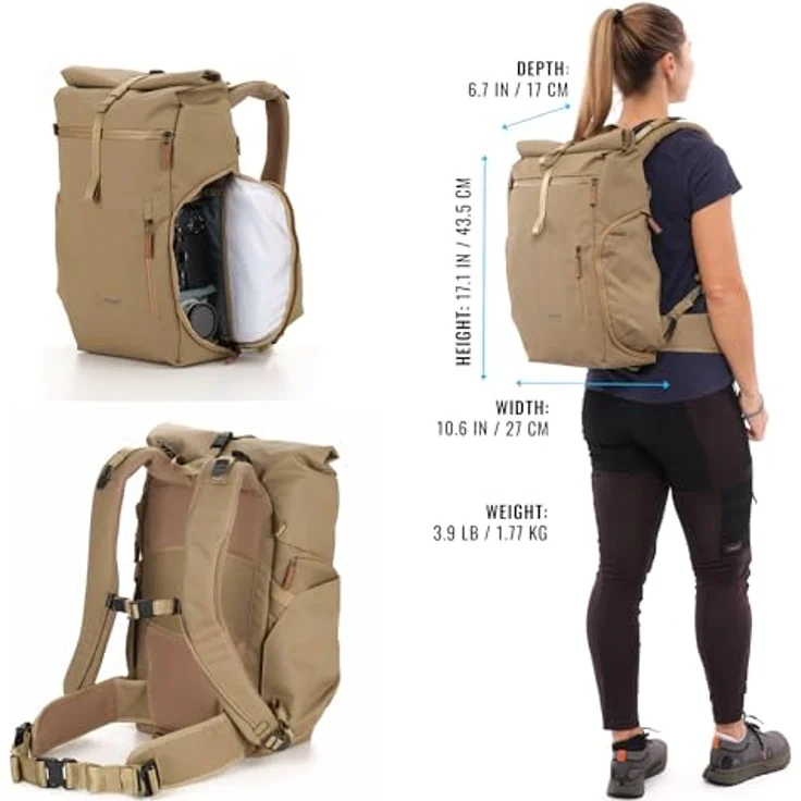 Shimoda Zaino Backpack Side Street 28, Fotorucksack 28 l mit Boa-System, wasserabweisend, Schwarz – Bild 2