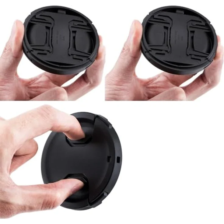 PROfezzion 2 Stück 77mm Objektivdeckel mit Halteband Kordel für Canon EOS 6D 5D Mark IV, Nikon D750 D780 und weitere Objektive mit 77mm Filtergewinde – Bild 2