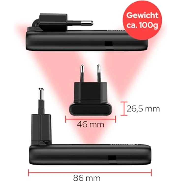 Verbatim GaN III Fold 'n' Go Charger 2 Port 65W USB-C, kompaktes USB Ladegerät, Schwarz – Bild 2