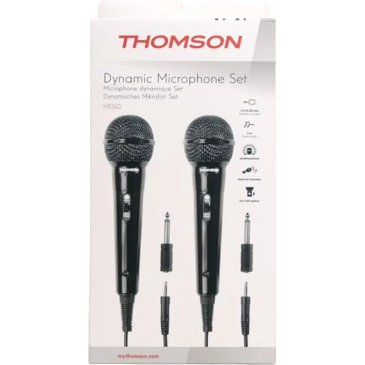 Thomson M135D Dynamisches Mikrofon, Karaoke, 2er-Pack – Bild 7