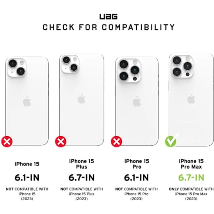 URBAN ARMOR GEAR PLUS Tempered Glass Displayschutzglas Apple iPhone 15 Pro Max [9H zweifach gehärtetes Glas, Anti-Fingerabdruck, Inkl. Montagekit, 0,33mm dünn, Ultra klar] – Bild 2