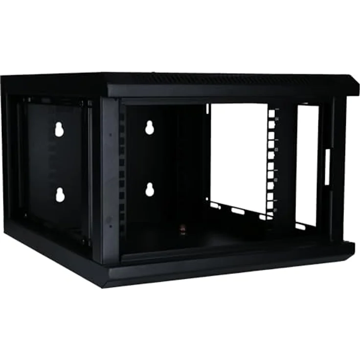 DSIT Serverschrank 4 HE, 10” Glastür, Wandmontage, (BxTxH) 370x450x264mm, Schwarz – Bild 4