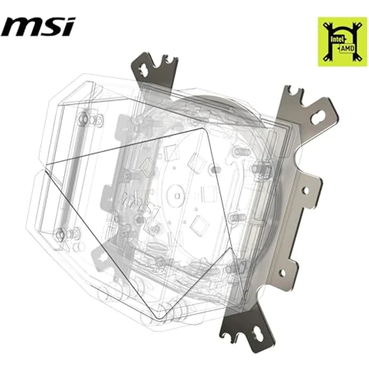 MSI MAG CORELIQUID I240 AIO CPU Wasserkühlung - Vergrößerte Kupferkühlplatte, ARGB & LDB Lüfter, Zweikammer-Wasserblock, Split-Flow Radiator (Intel & AMD Sockel) - Schwarz – Bild 5