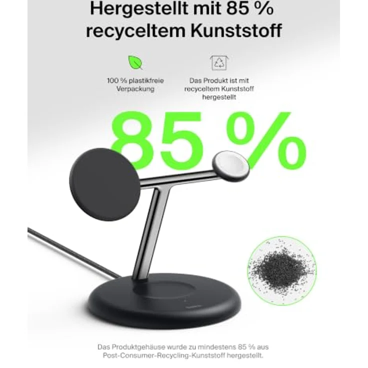 Belkin UltraCharge 3-in-1 Wireless Charging Stand, Qi2, 25 Watt, Schwarz – Bild 10