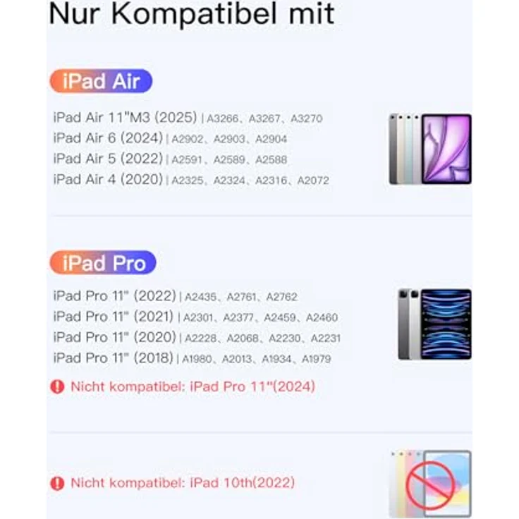 Inateck NeoMagic Magnetische Tastatur Hülle für iPad Air 11 Zoll (M3/M2 2025/2024, Air 5/4), Freitragender Ständer, 7-Farbige Hintergrundbeleuchtung, Präzises Trackpad, KB09119 – Bild 2