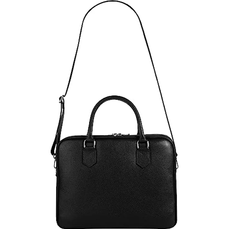 Cluty Aktentasche aus 100% Rindleder, Made in Italy, 28x35x13 cm, mit abnehmbaren Schultergurt und durchdachter Fächeraufteilung – Bild 7
