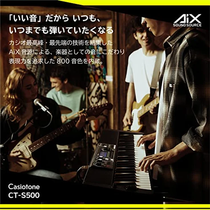 Casio CT-S500 CASIOTONE Top Keyboard mit Anschlagdynamik, Echtzeit-Controllern und Bluetooth Audio&Midi, schwarz – Bild 3