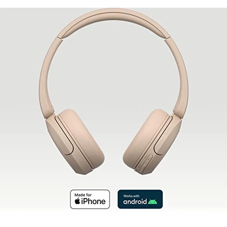Sony WH-CH520 Kabellose Bluetooth-Kopfhörer - bis zu 50 Stunden Akkulaufzeit mit Schnellladefunktion, On-Ear-Modell - Beige – Bild 2