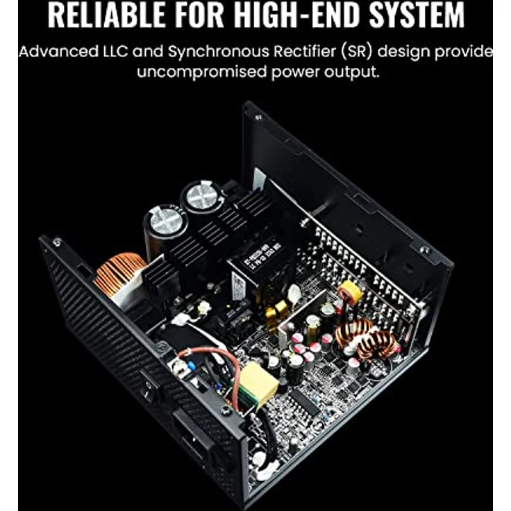 Enermax Revolution D.F. 2 ATX Compact Gaming&Streaming PC Netzteil 850W 80Plus Gold (Semi-Modular, Flachbandkabel, Semi-Fanless), ERS850EWT, schwarz – Bild 5