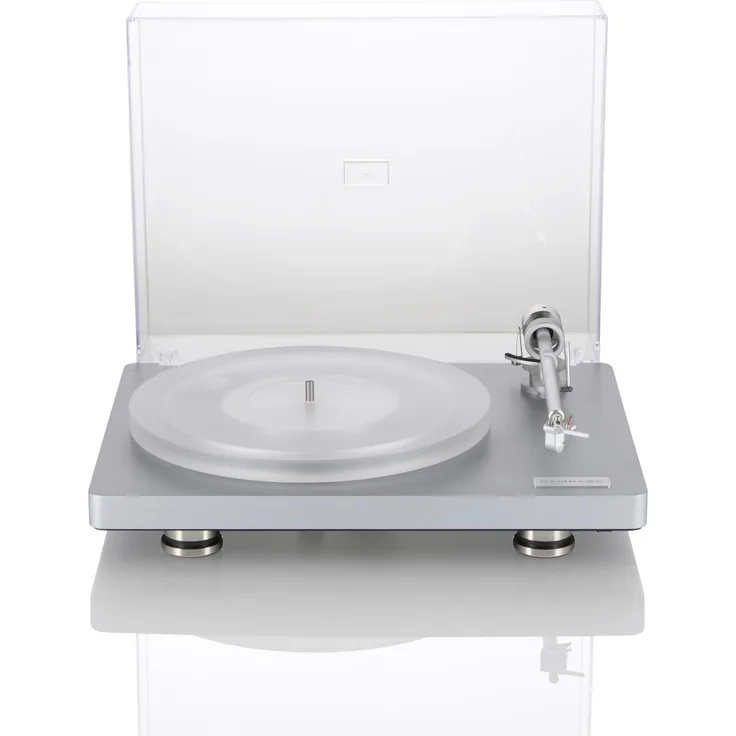 Clearaudio Compass Plattenspieler mit Riemenantrieb, resonanzoptimiertem Gehäuse, Präzisionslager, 12V-Motor und Acryl-/Aluminium-Teller